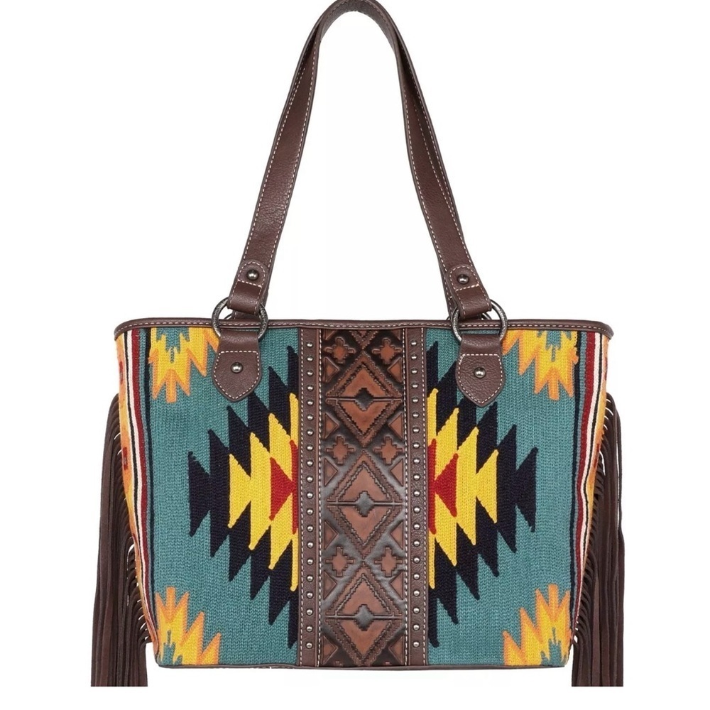 Brown and Multicolor Patterned Tote Bag
Montana West Aztec Tapestry Tote